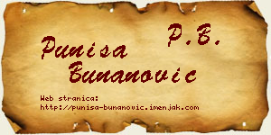 Puniša Bunanović vizit kartica